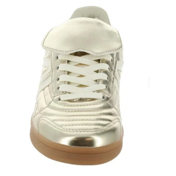 NWT Steve Madden Women's Madrid Casual Shoe Fashion Sneaker Shiny Gold Size 7M - Picture 3 of 6